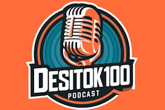 make neon podcast cover art or podcast logo