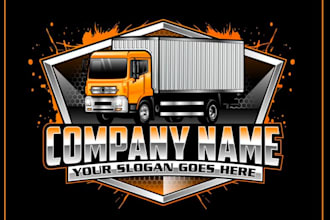 make trucking logistics dispatching transport logo design