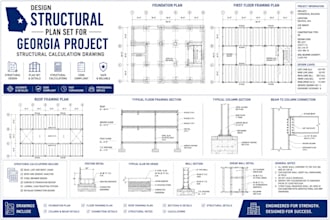 design structural plan set for georgia project structural calculation drawing
