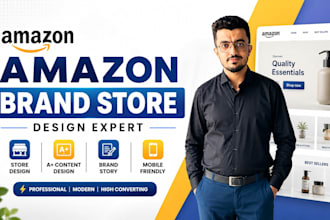 design a premium amazon brand store, storefront, a plus content and brand story