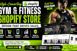 design high converting fitness website, shopify fitness store and gym website
