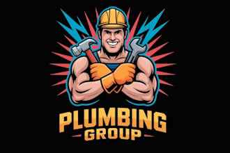 make plumbing heating hvac home construction and handyman logo