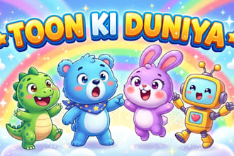 design viral youtube thumbnail for kids cartoon channel