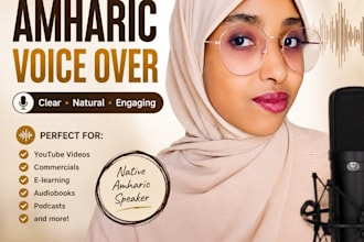 record a professional female amharic voice over