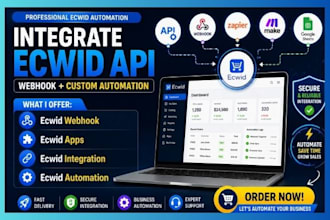 integrate ecwid api webhook third party apps custom automation custom workflow