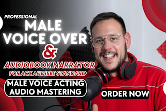 narrate romance fantasy novel, acx audible male voiceover for elearning and ads