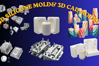 design 3d printable silicone mold, stl file and cad model for manufacturing