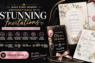 design wedding invitation and birthday invitation