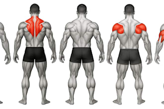 do 3d gym, physical fitness and 3d workout animation