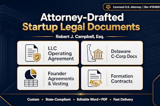 draft startup founder legal documents and equity vesting agreements
