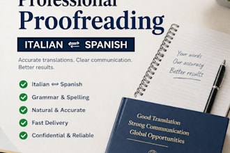 proofread and edit your italian or spanish text
