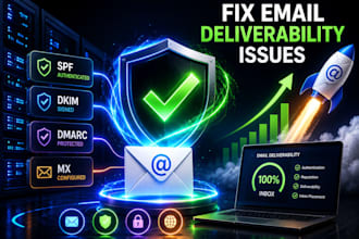 fix spf, dkim, dmarc, mx records, and dns email deliverability issues