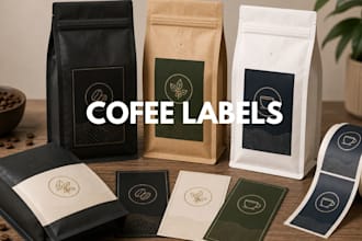 design coffee bag label, coffee packaging and stand up pouch design