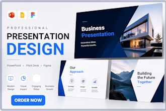 design professional business powerpoint presentation, pitch deck and figma