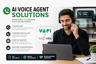 setup ai voice agent receptionist and outbound cold calling ai agent, vapi, n8n
