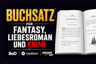 buchsatz fur fantasy, liebesroman und krimi, amazon kdp