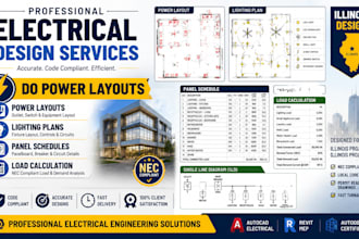 do power layouts lighting plans panel schedules load calculation illinois design