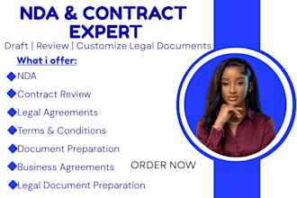 prepare and review contracts, ndas, confidentiality agreements, legal documents