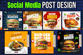 design instagram posts for restaurant cafe and food menu