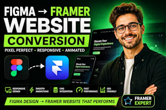 convert figma to framer website with responsive animations