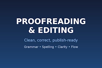 proofread and edit your text to be clear, correct and polished