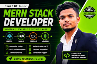 be your mern stack developer for full stack web applications
