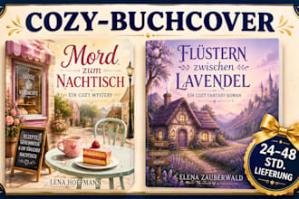 illustriertes cozy mystery oder cozy fantasy buchcover