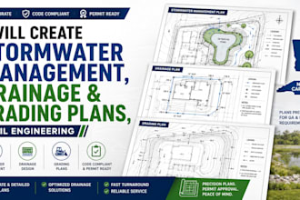 create stormwater management, drainage and grading plans, civil engineering