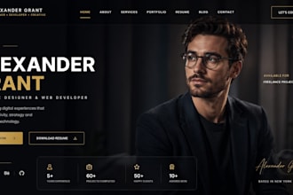 design a modern portfolio website, personal brand, resume and creative portfolio