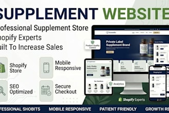 build supplement website supplement store private label supplement shopify store