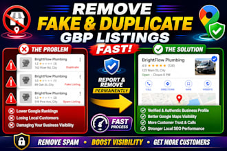 report to remove fake spam duplicate gmb listings on google business profile