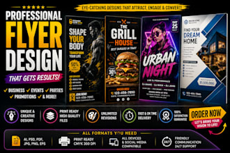 design professional flyer, brochure and marketing flyer
