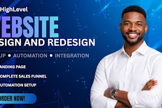 ghl sales funnel, landing page, website design and ghl automations