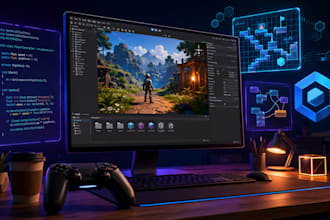 develop a custom 2d or 3d unity game from scratch