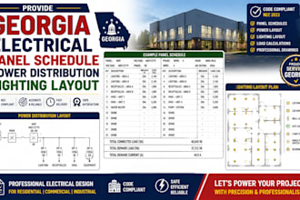 provide georgia electrical panel schedule power distribution lighting layout