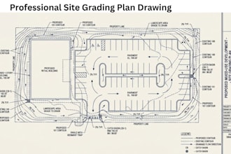 design stormwater drainage plan and pipe network site grading plan