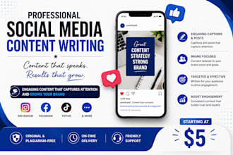 write engaging social media captions and post for your brand