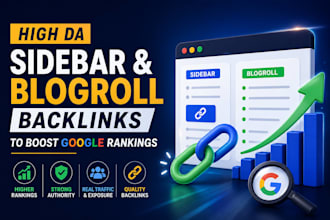 create powerful high da, sidebar and blogroll backlinks