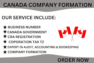 canada company registration federal and provincial with bn and gst, hst