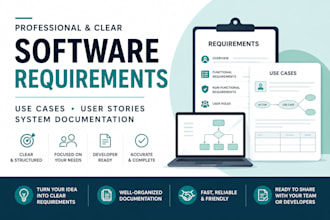 create software requirements, use cases and documentation