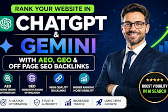 rank website in chatgpt and gemini with aeo, GEO and off page SEO backlinks