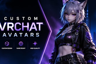 create high quality custom vrchat  furry and vtuber 3d avatars