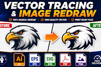 do anything on adobe illustrator, redraw image, vector art, photo manipulation