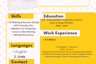 write ats resume, CV and cover letter for job application