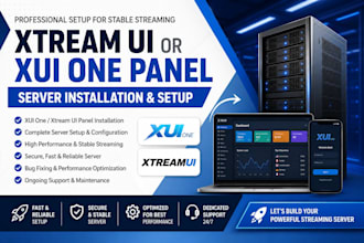 configure and install xtream ui or xui one panel and server setup