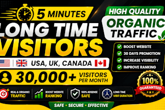 do 2min long time duration visit organic website traffic promotion