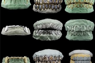 design custom grillz 3d cad jewelry with gemstone rendering in rhino matrixgold