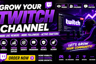 grow your twitch channel with live viewers, followers and chatters