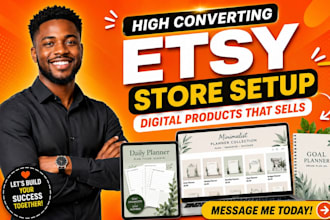setup etsy store with digital products and do etsy seo optimization