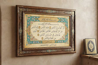 create 3 qul islamic wall frame set with custom quran surah al art